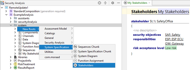 specify stakeholders