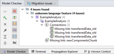 All found issues will be shown in the bottom-left corner of the main window